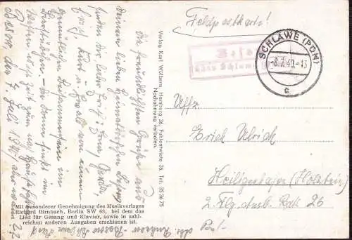 603523 | Pommern, Postkarte mit Stempel der Posthilfsstelle  | Besow (Kreis Schlawe Pommern), Schlawe (Kreis Schlawe Pom