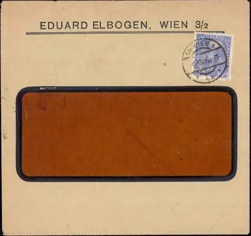 603551 | Brief mit Firmenlochung Perfin der Firma Eduard Elbogen  | Wien (A - 1010 Österreich), -,