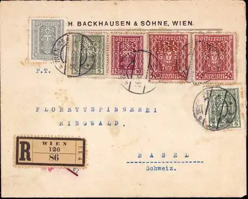 603553 | Brief mit Firmenlochung Perfin der Firma Backhausen & Söhne  | Wien (A - 1010 Österreich), -,