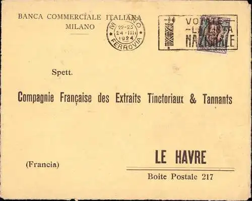 603562 | Italien, Brief mit Firmenlochung Perfin der Banca Commerciale Italiana, Milano  | -, -,