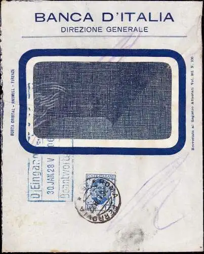 603584 | Italien, Brief mit Firmenlochung Perfin der Banca D`Italia, Roma  | -, -,
