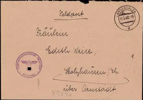 603625 | Feldpost aus dem Fliegerhorst  | Bad Langensalza (O - 5820), -,