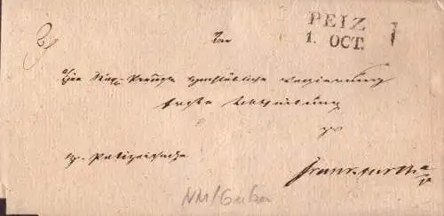 603644 | Vorphilatelie Brief 1823, Polizeisache mit Inhalt und Siegel | Peiz (Kreis Guben Neumark), Frankfurt / Oder