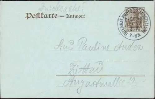 603647 | Ganzsache mit Sonderstempel von der Internationalen Photografie Ausstellung 1909, Fotografie  | Dresden (O - 80