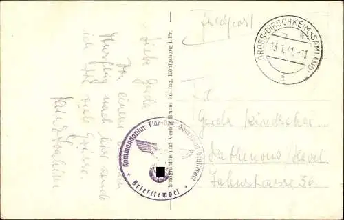 603651 | OstpreussenFeldpostkarte Artellerie Schiessplatz, Samland | Brüsterort (Fischhausen OP), Groß Dirschkeim (Fisch