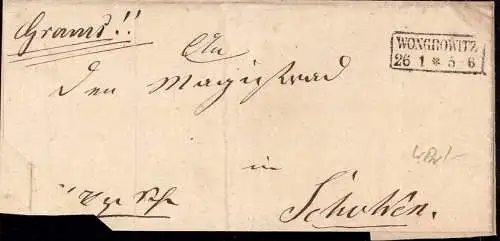 603657 | Westpreussen, Hülle eines Dienstbrief aus  | Wongrowitz (Kreis Wongrowitz WP), -,