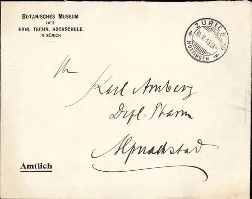 603662 | Dienstbrief des Botanischen Museum an der Eidg. Techn. Hochschule, Biologie  | Zürich (CH - 8000 Schweiz), -,