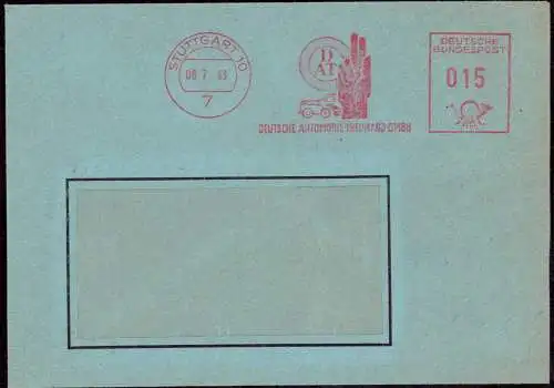 603665 | Brief mit Freistempel der Automobil Treuhand, Auto | Stuttgart (W 7000), Ostfildern (W 7302)