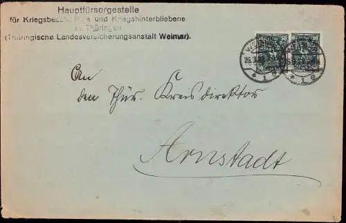 603681 | Brief mit Firmenlochung Perfin Hauptfürsorgestelle für Kriegsbeschädigte und Kriegshinterbliebene  | Weimar (O