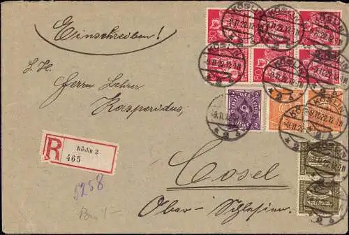 603692 | Pommern, Inflation, Brief 1923, per Einschreiben aus  | Köslin, -,