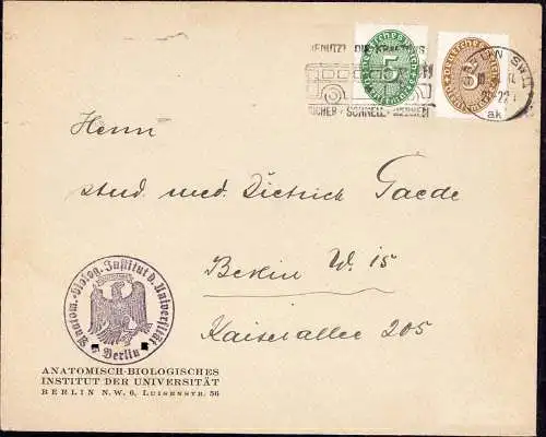 603694 | Dienstbrief 1934, des Anatomisch Biologischen Institut der Universität  | Berlin (W - 1000), -,