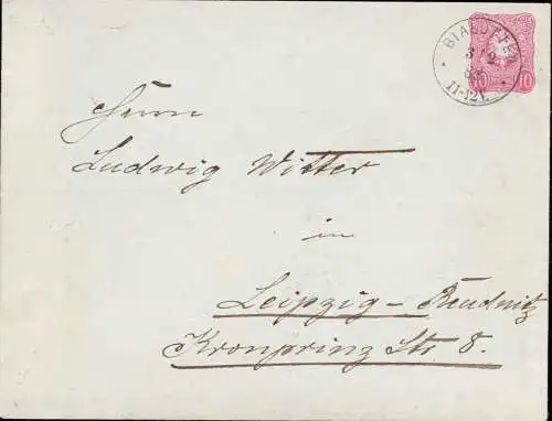 603695 | Ostpreussen, Ganzsache 1883, mit dem seltenen Stempel aus  | Bialutten (Neidenburg OP), -,