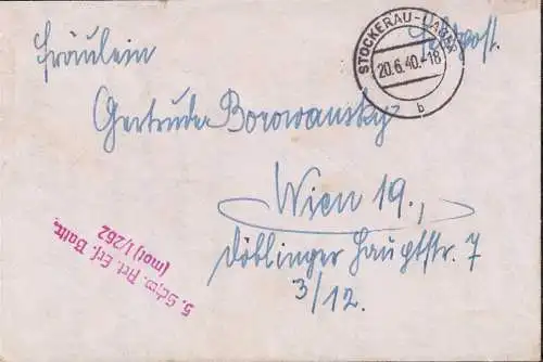 603704 | 2 Feldpostbriefe 1940, der 5.Schw. Artellerie Ers. Batterie 1 / 262, 1 Beleg mit dem Stempel Lager | Stockerau