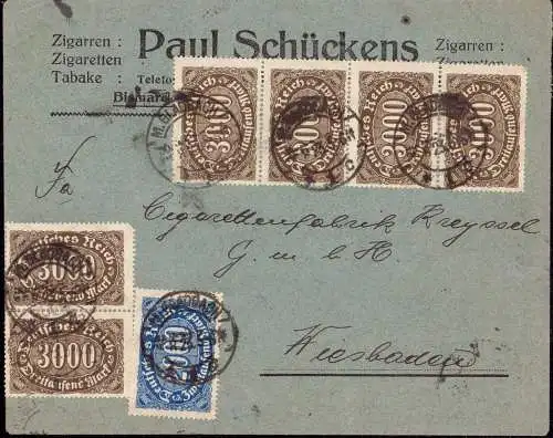 603718 | Inflation, Brief  der Firma Paul Schückens, Tabak, Zigaretten  | Mönchengladbach (W - 4050), -,