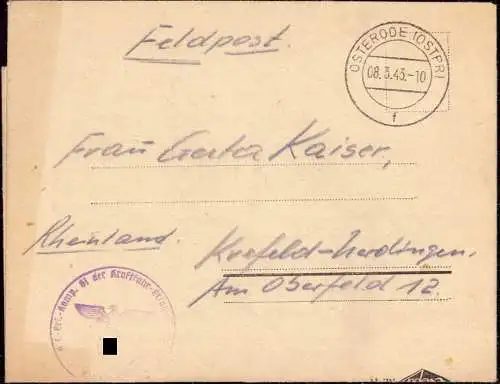 603735 | Ostpreussen, Feldpostbrief 1943,  | Osterode (Osterode OP), -,