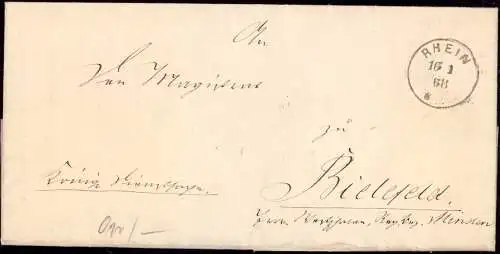 603738 | Ostpreussen, Dienstbrief 1868, Königliche Angelegenheit mit Inhalt  | Rhein (Osterode OP), -,