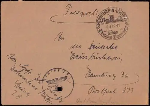 603746 | Ostpreussen, Feldpostbrief 1941 Kriegsgefangenenpost POW aus dem Stalag 1B | Hohenstein (Kreis Bartenstein Opr