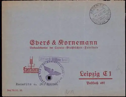 603757 | Westpreussen, Brief von der RAD Abteilung 5 / 45  | Rederitz (Kreis Deutsch Krone Pommern), -,