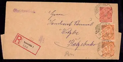 603765 | Pommern, Dienstbrief 1921, per Einschreiben mit Siegel  | Neustettin (Kreis Neustettin Pommern), -,
