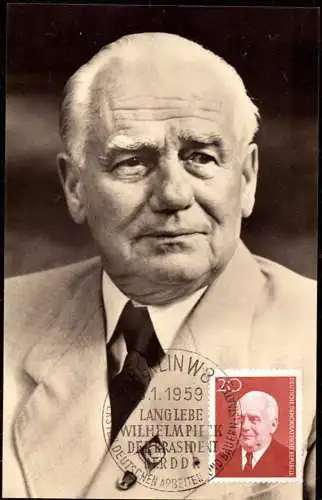 603789 | Wilhelm Pieck, seltene Maximumkarte von 1959  | Berlin (W - 1000), -,