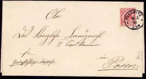 603809 | Westpreussen, Dienstbrief, an das Königliche Landgericht Posen | Pudewitz (Kreis Schroda WP),