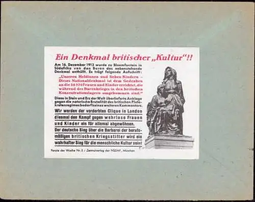 603813 | Dienstbrief der NSDAP mit Rückseitiger Parole der Woche, Propaganda  | Herford (W - 4900), -,