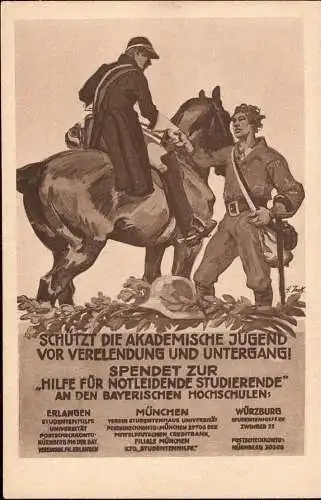 603897 | Werbekarte, Hilfe für notleidene Studenten, sign Angelo Jank, Studentica | München (W 8000)