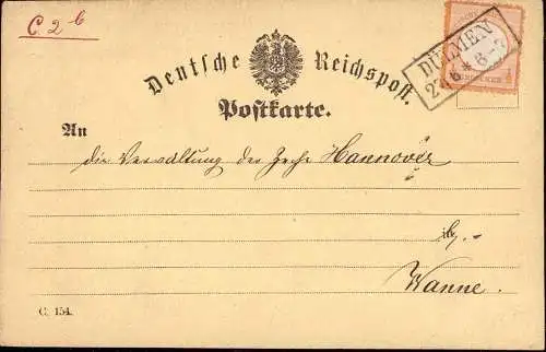 603903 | Dekorative Postkarte, von 1873, der Eisenhütte Prinz Rudolph  | Dülmen (W - 4408), -,