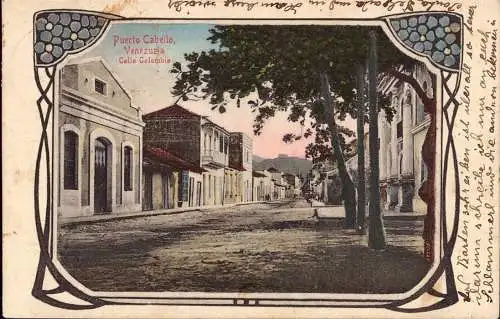 603909 | Ortsansicht Puerto Bello, Venezuela, Schiffspost SS Graetia aus Curacao  | -, -,