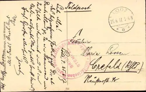 603921 | Feldpostkarte vom Militärischen Textil Beschaffungsamt, Lodz, Polen  |
