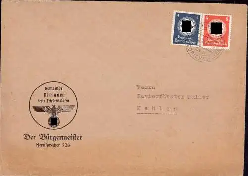 603945 | Friedrichshafen, seltener Dienstbrief der Gemeinde  | Ailingen (W - 7990), -,