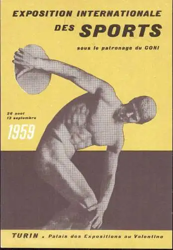 603992 | dekorative Ansichtskarte der Expositione dello Sport, Torino, Ballonpost  | -, -,