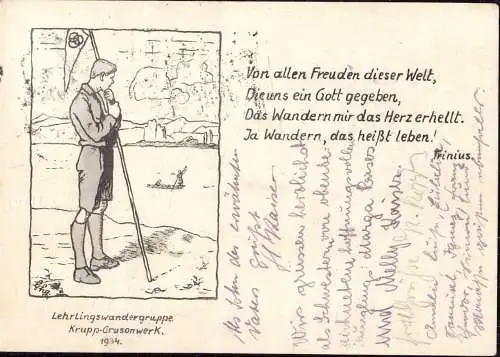603993 | Werbekarte der Lehrlingswandergruppe Krupp - Grusonwerk  | Magdeburg (O - 3010), -,