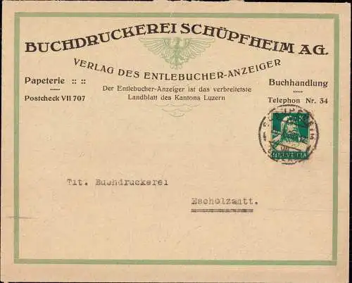 603998 | Dekorativer Brief des Entlebucher Anzeiger, Zeitung  | Schüpfheim (CH - 6170 Schweiz), -,