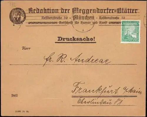 604004 | dekorativer Brief der Redaktion der Meggendorfer Blätter, Zeitschrift, Karikatur, Satire | München (O 5301)