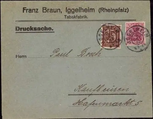 604051 | dekoratievr Brief der Tabakfabrik Franz Braun in Iggelheim, Tabak | Böhl-Iggelheim (W 6737)