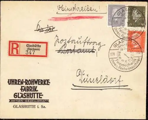 604078 | Dekorativer Brief der Uhren Rohwerke Fabrik  | Glashütte (O - 8245), -,