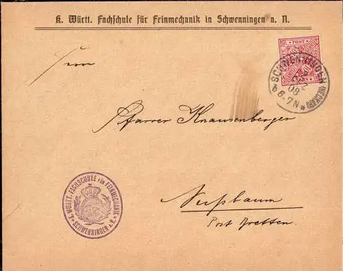 604079 | Dekorativer Dienstbrief der Fachschule für Feinmechanik mit Zeugnis, Uhr | Villingen-Schwenningen (Baden) (W 77