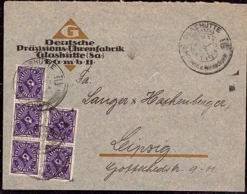 604089 | Dekorativer Brief; Deutsche Präzisions Uhrenfabrik Glashütte | Glashütte (O 8245)