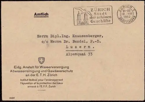 604100 | Dienstbrief der Eidg. Anstalt für Wasserversorgung, Abwasserreinigung und Gewässerschutz, Umwelt  | Zürich (CH