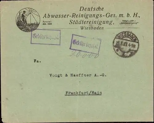 604102 | Inflation, Brief der Firma Deutsche Abwasser Reinigungs Gesellschaft, Wasser, Umwelt Naturschutz  | Wiesbaden (