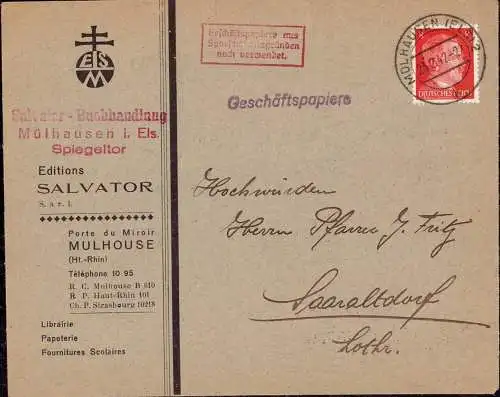 604103 | Geschäftspapiere aus Sparsamkeitsgründen nach verwendet, Stempel der Edition Salvator  | Mulhouse;Haut-Rhin (F