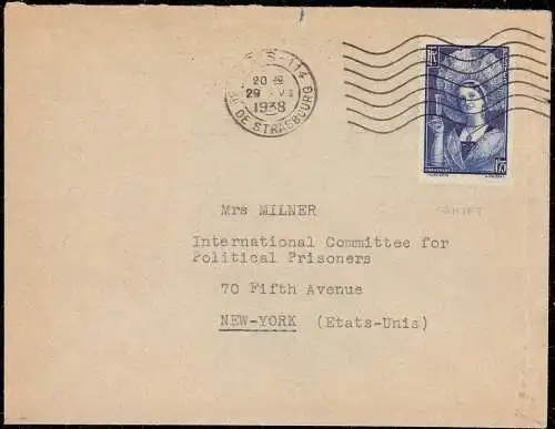 604107 | Brief des Rassemblement Mondeal contre Le Racisme et L`Antisemetiste nach New York  |