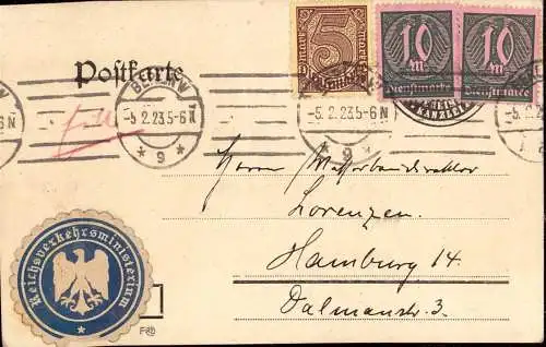 604126 | Inflation, Dienstpost des Reichs Verkehrsministerium mit Siegelmarke | Berlin (W 1000)