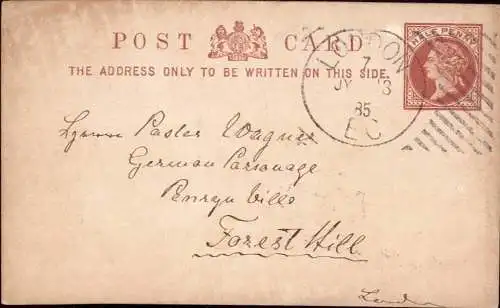 604135 | Ganzsache mit Hoster Maschinenstempel London  | -, -,