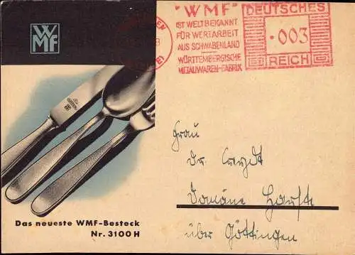 604150 | Werbung, Altmetall, Besteck, Ansichtskarte der Württembergischen Metallwarenfabrik WMF | Geislingen (W 7340)