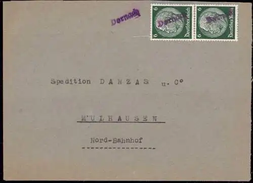604190 | Deutsche Bestzung Elsass, Bedarfsbrief mit Notstempel  | Dornach;Haut-Rhin (F 68200 Frankreich), -,