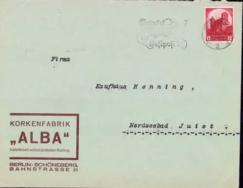 604191 | Dekorativer Brief der Korkenfabrik Alba, Bahnstrasse  | Schöneberg ; Tempelhof-Schöneberg ; Berlin (W - 1000),