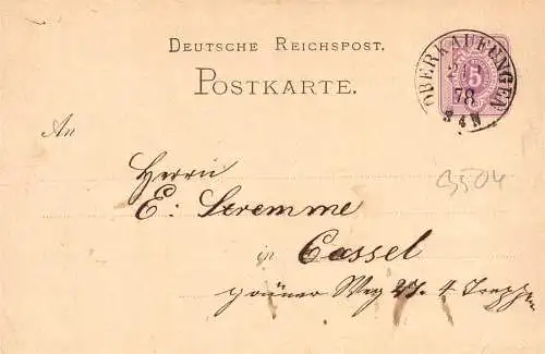 604201 | Sauberer Abschlag des Poststempels auf Ganzsache, Oberkaufungen  | Kaufungen (W - 3504), -,