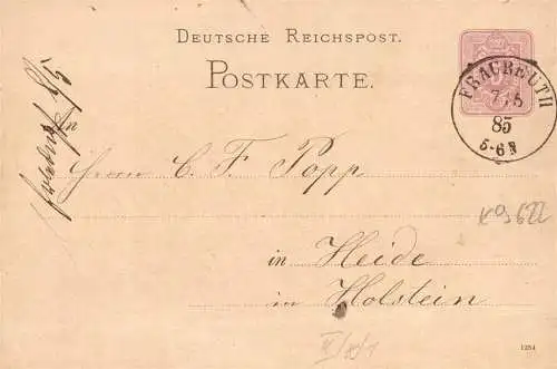 604211 | Sauberer Abschlag des Poststempels auf Ganzsache,  | Fraureuth (O - 9622), -,